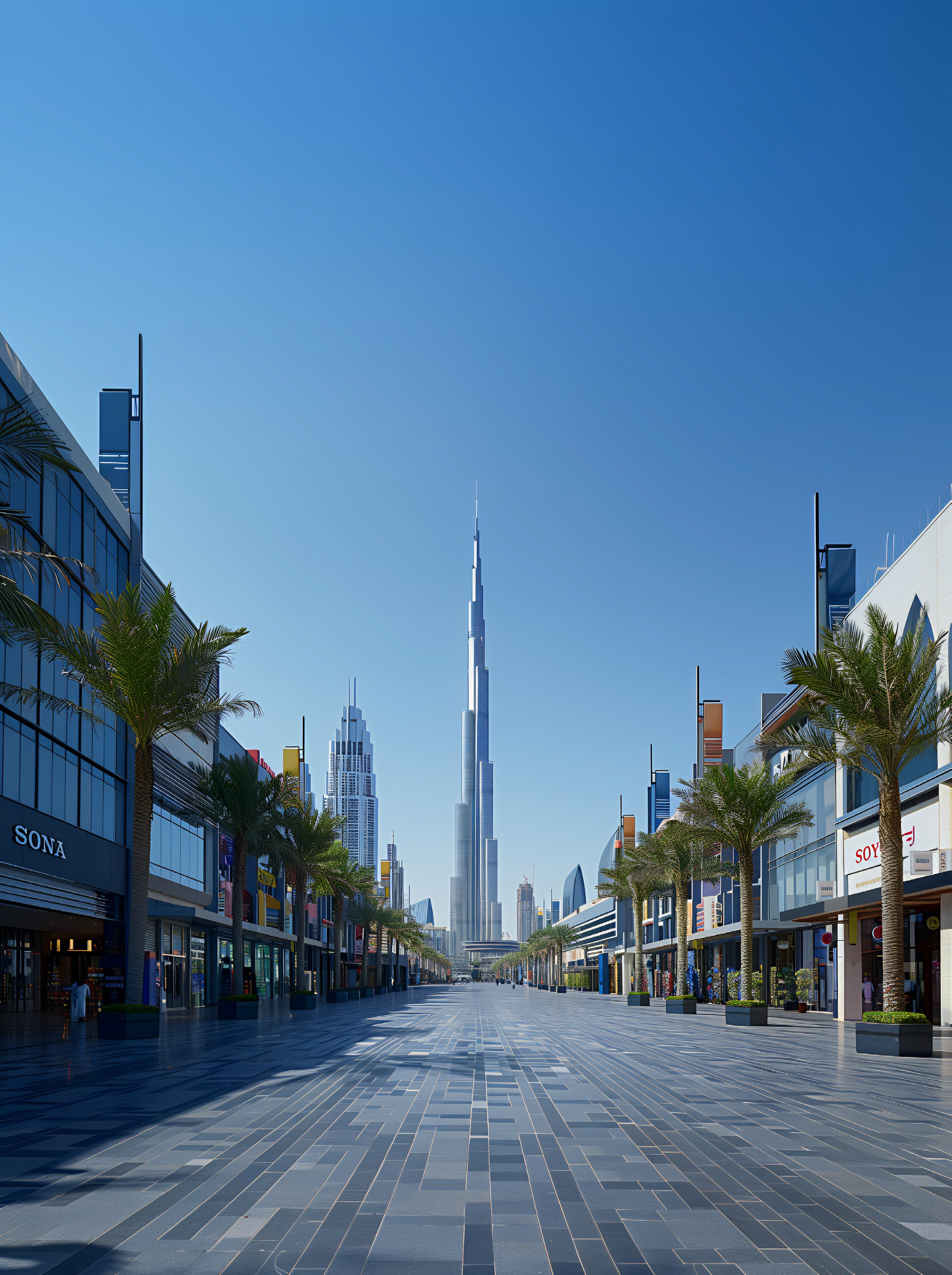 Burj Khalifa and Downtown Dubai boulevard